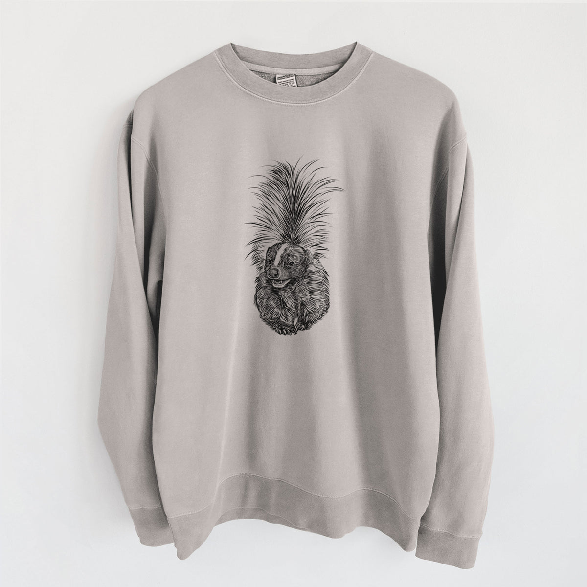 Striped Skunk - Mephitis mephitis - Unisex Pigment Dyed Crew Sweatshirt