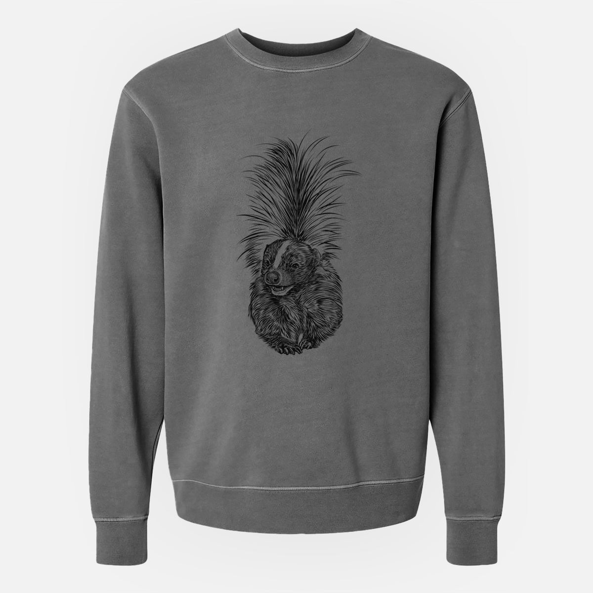 Striped Skunk - Mephitis mephitis - Unisex Pigment Dyed Crew Sweatshirt