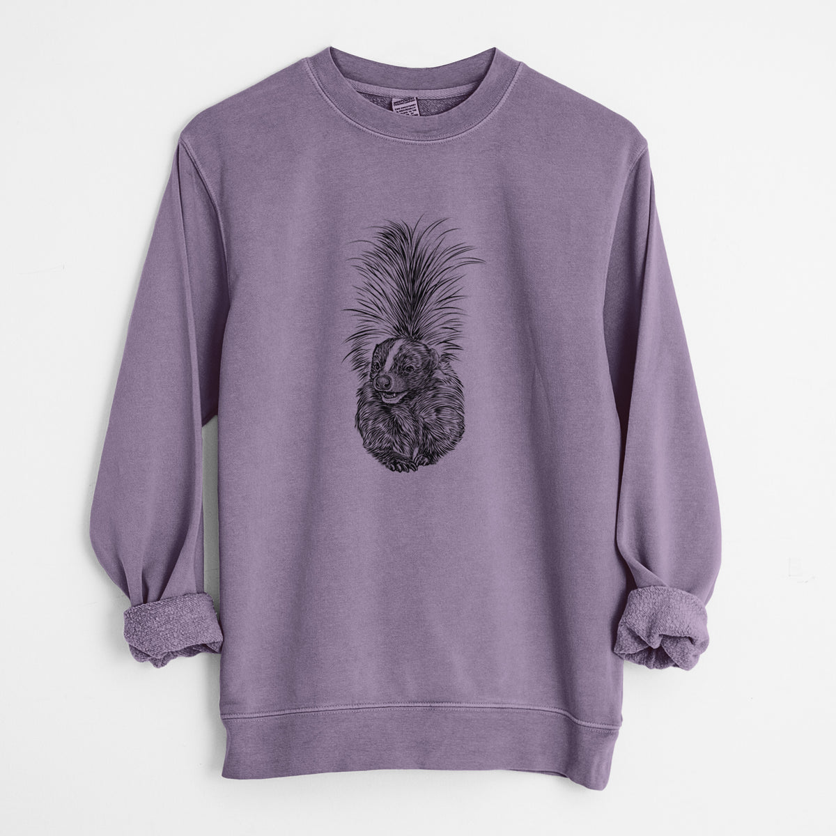 Striped Skunk - Mephitis mephitis - Unisex Pigment Dyed Crew Sweatshirt