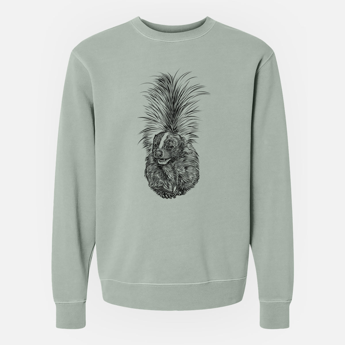 Striped Skunk - Mephitis mephitis - Unisex Pigment Dyed Crew Sweatshirt