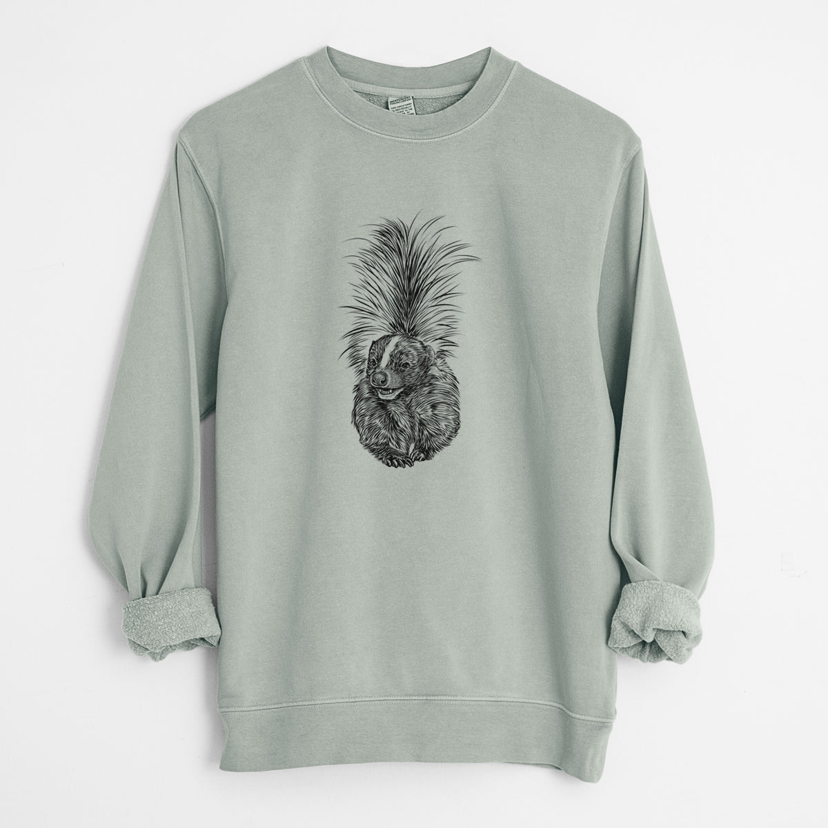 Striped Skunk - Mephitis mephitis - Unisex Pigment Dyed Crew Sweatshirt