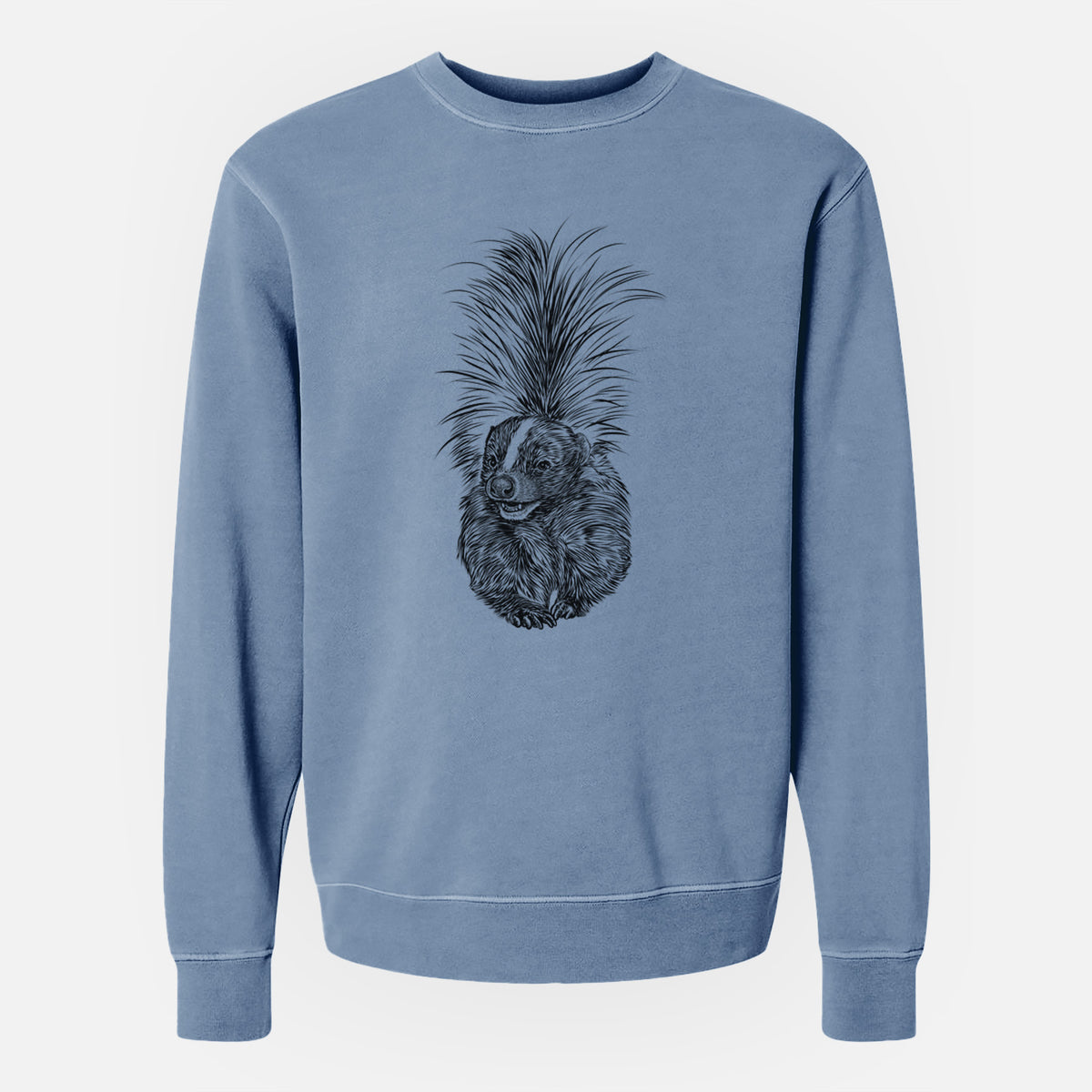 Striped Skunk - Mephitis mephitis - Unisex Pigment Dyed Crew Sweatshirt