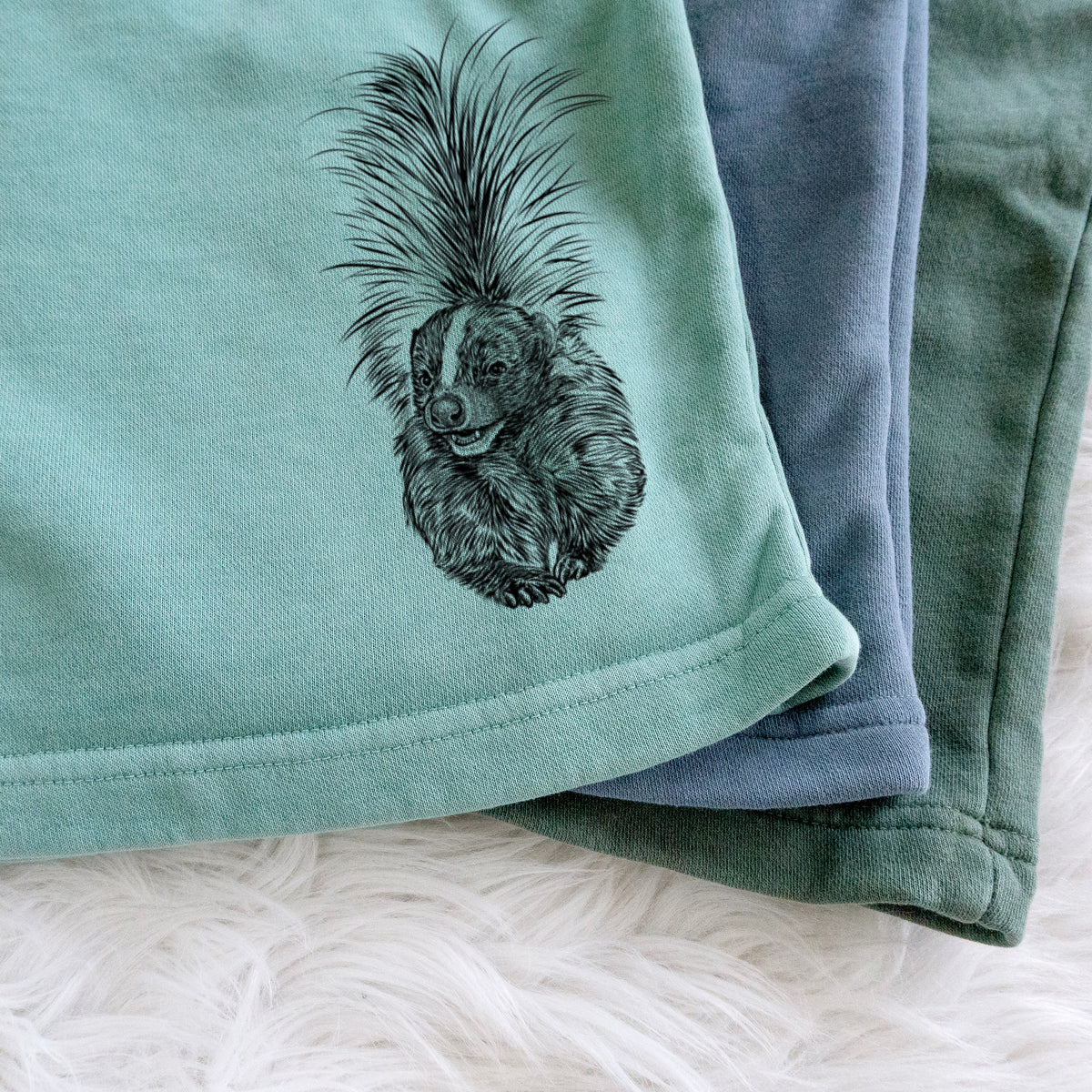 Striped Skunk - Mephitis mephitis - Unisex Pigment Dyed Shorts
