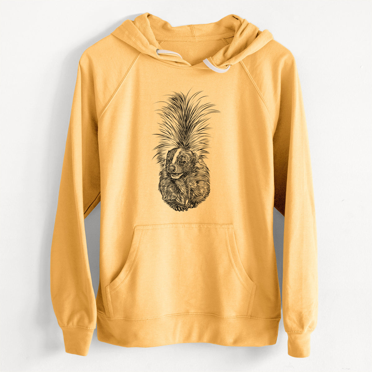 CLEARANCE - Striped Skunk - Mephitis mephitis  - Unisex Slim Fit Loopback Terry Hoodie