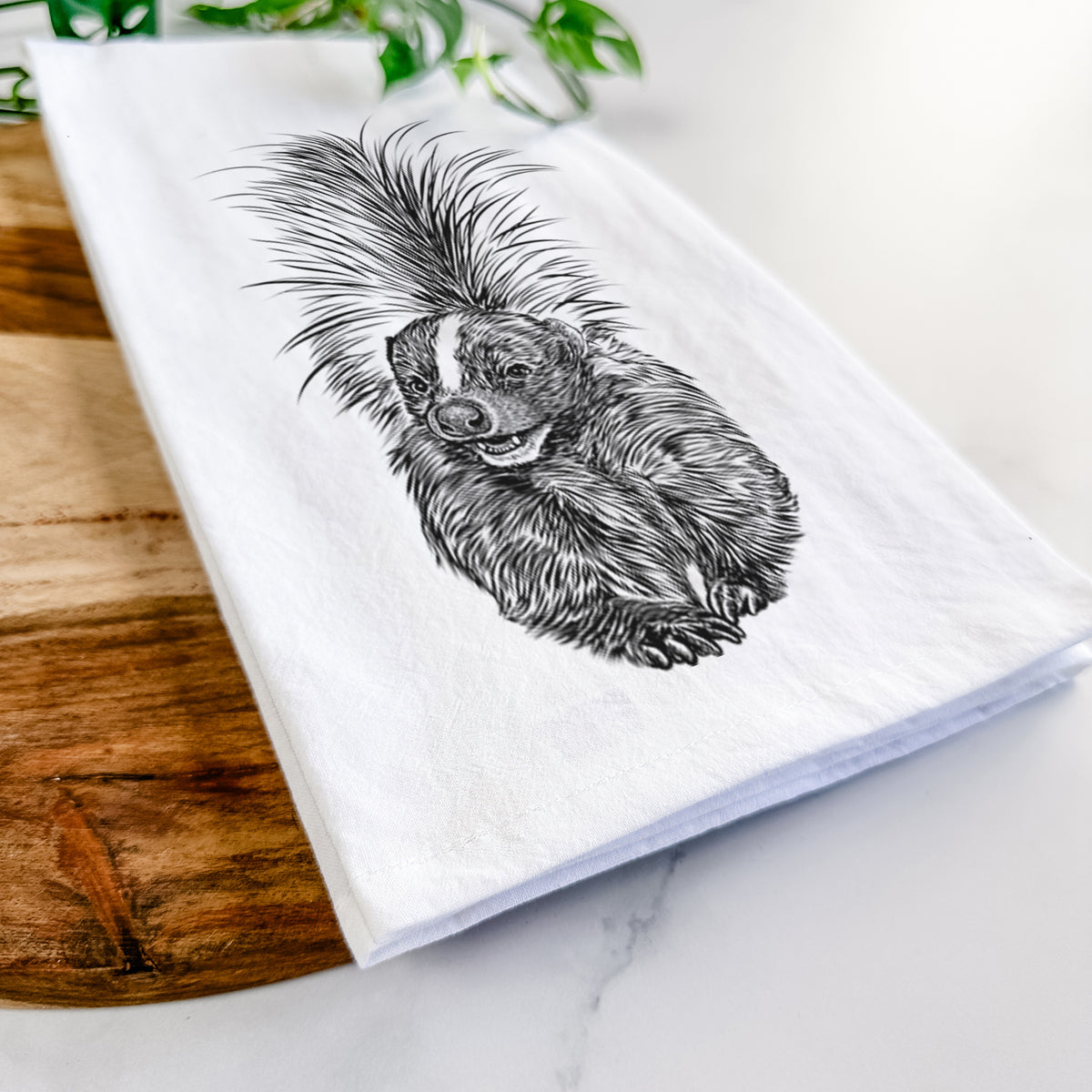 Striped Skunk - Mephitis mephitis Tea Towel