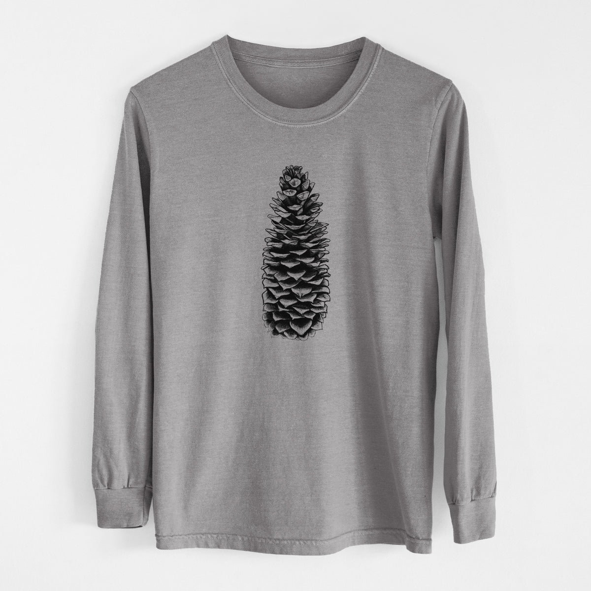 Sugar Pine Cone - Pinus lambertiana - Men&#39;s Heavyweight 100% Cotton Long Sleeve