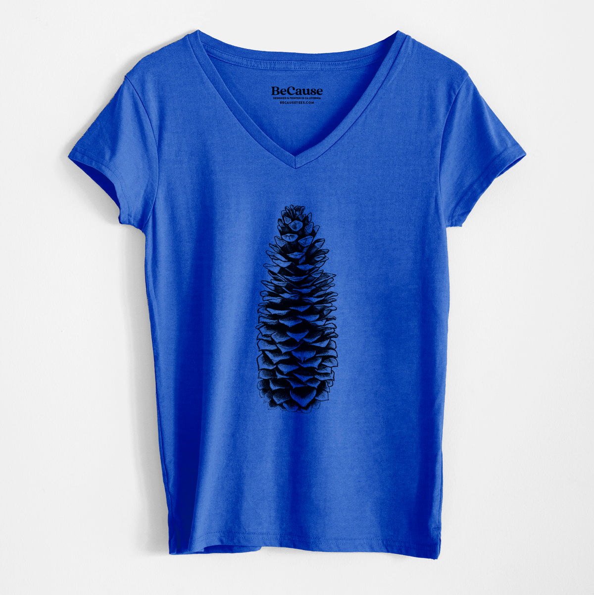 Sugar Pine Cone - Pinus lambertiana - Women&#39;s 100% Recycled V-neck