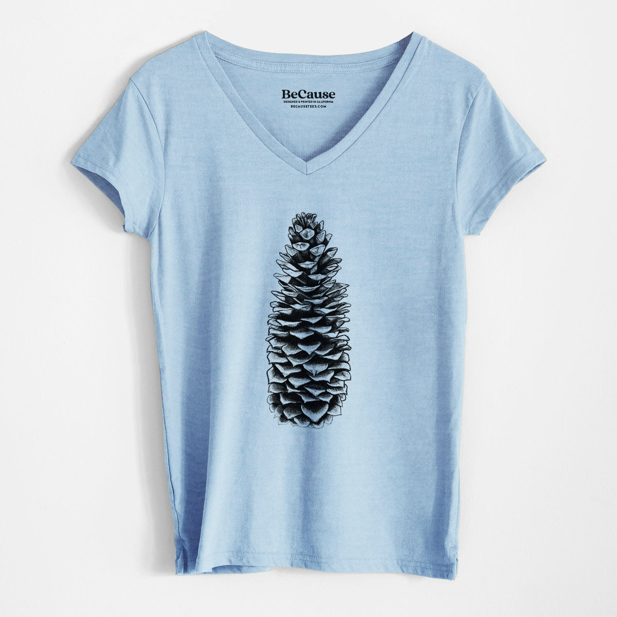 Sugar Pine Cone - Pinus lambertiana - Women&#39;s 100% Recycled V-neck