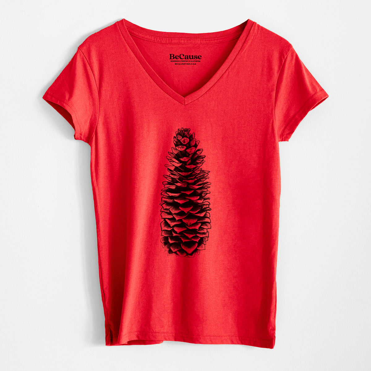 Sugar Pine Cone - Pinus lambertiana - Women&#39;s 100% Recycled V-neck