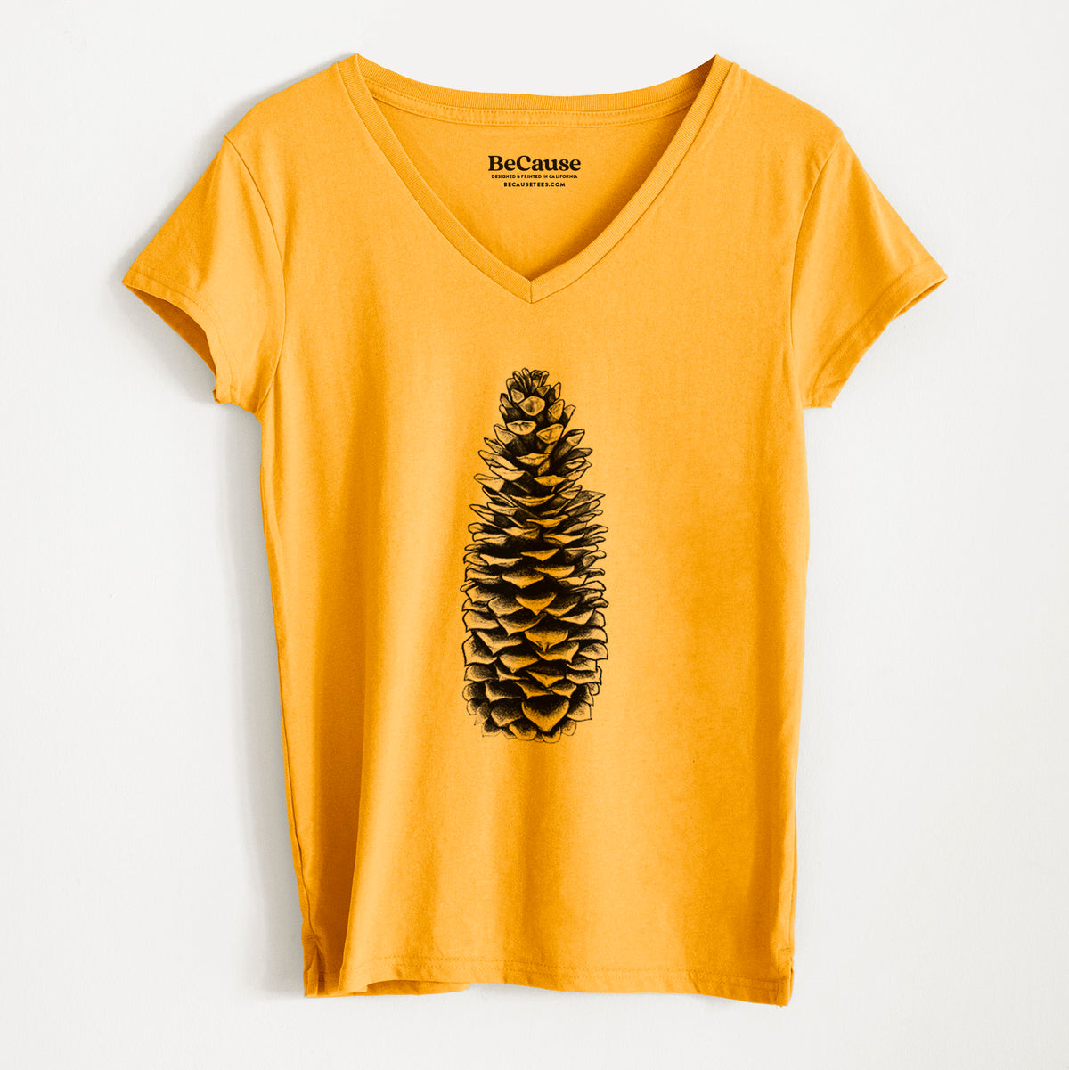 Sugar Pine Cone - Pinus lambertiana - Women&#39;s 100% Recycled V-neck