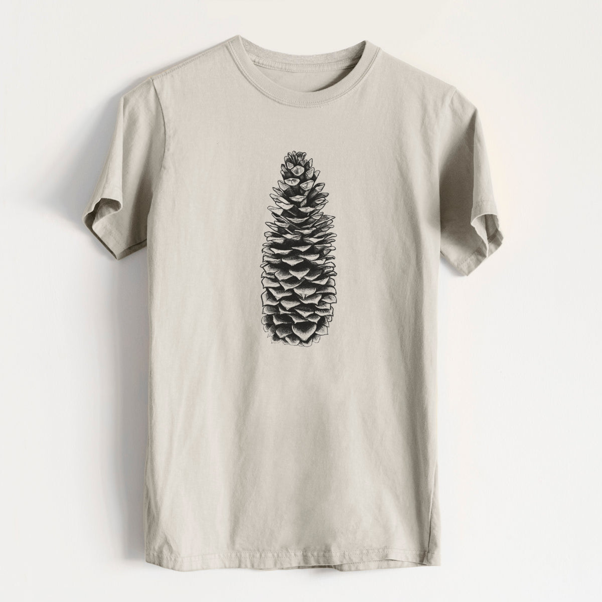 Sugar Pine Cone - Pinus lambertiana - Heavyweight Men&#39;s 100% Organic Cotton Tee