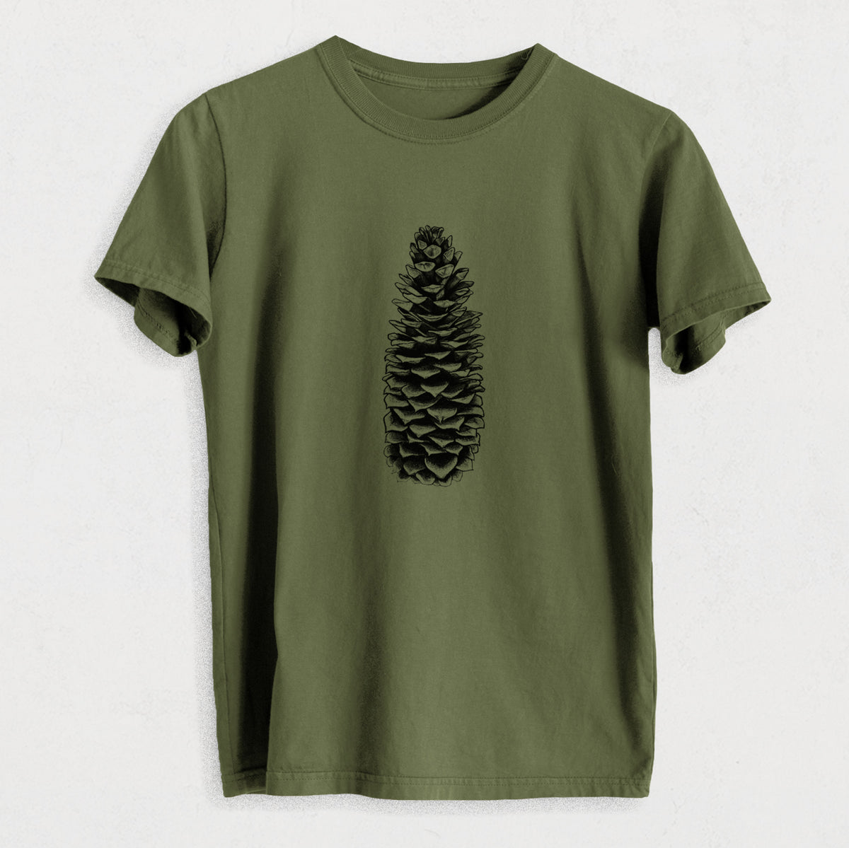Sugar Pine Cone - Pinus lambertiana - Heavyweight Men&#39;s 100% Organic Cotton Tee