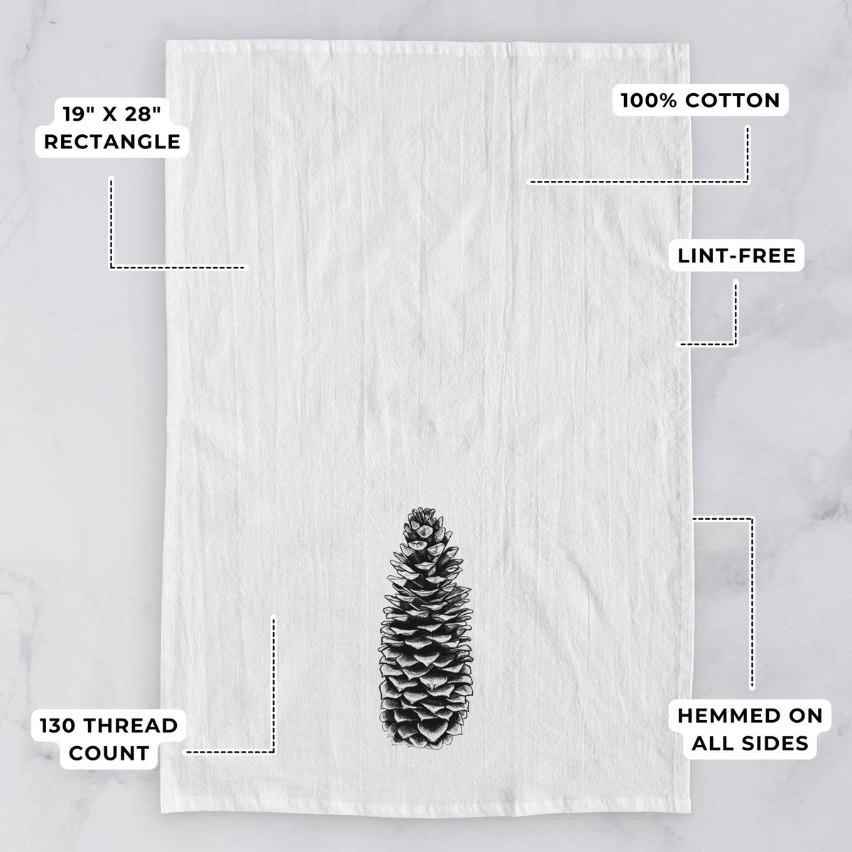 Sugar Pine Cone - Pinus lambertiana Tea Towel