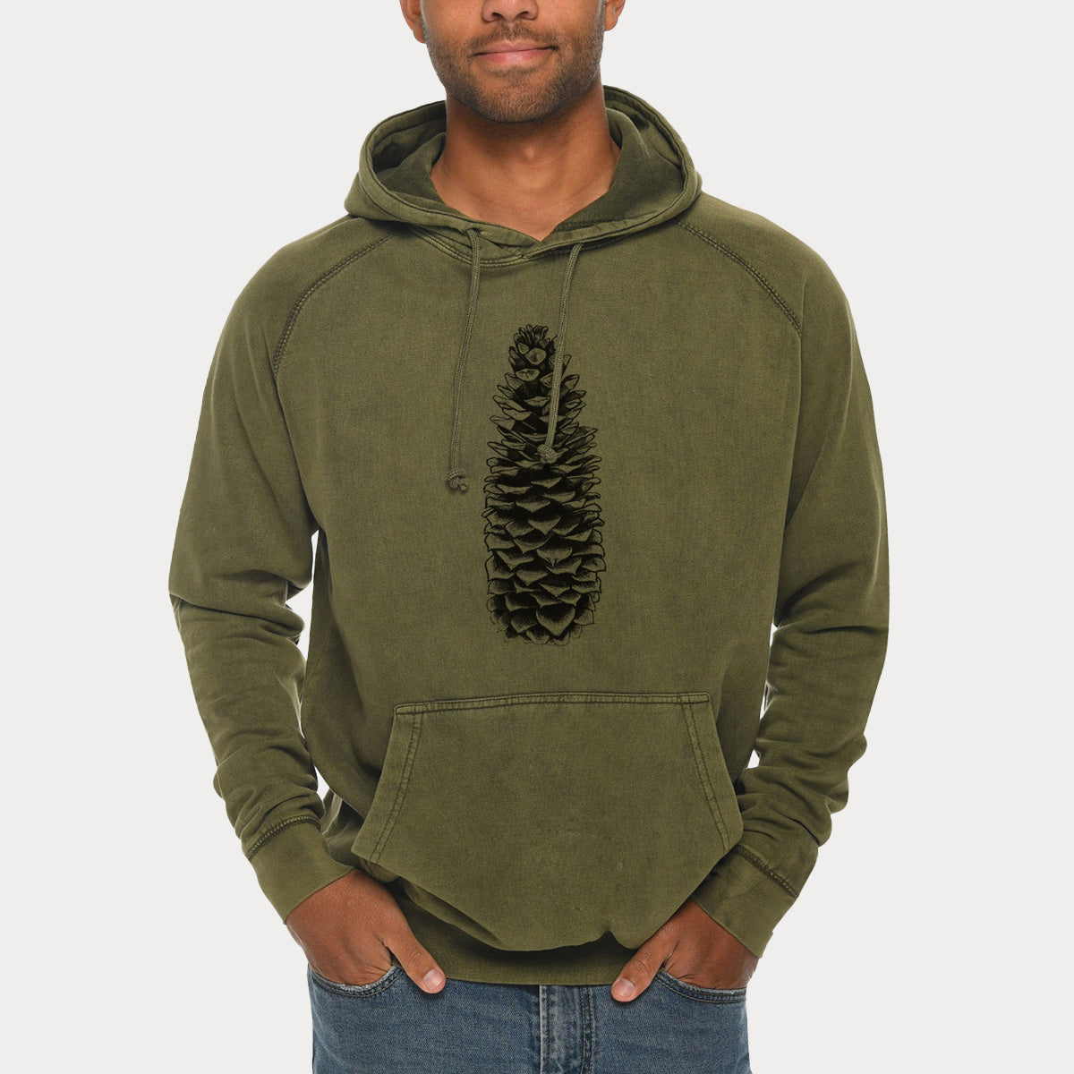 Sugar Pine Cone - Pinus lambertiana  - Mid-Weight Unisex Vintage 100% Cotton Hoodie