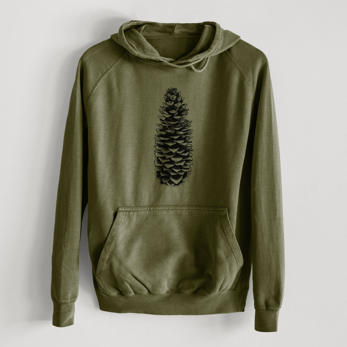 Sugar Pine Cone - Pinus lambertiana  - Mid-Weight Unisex Vintage 100% Cotton Hoodie