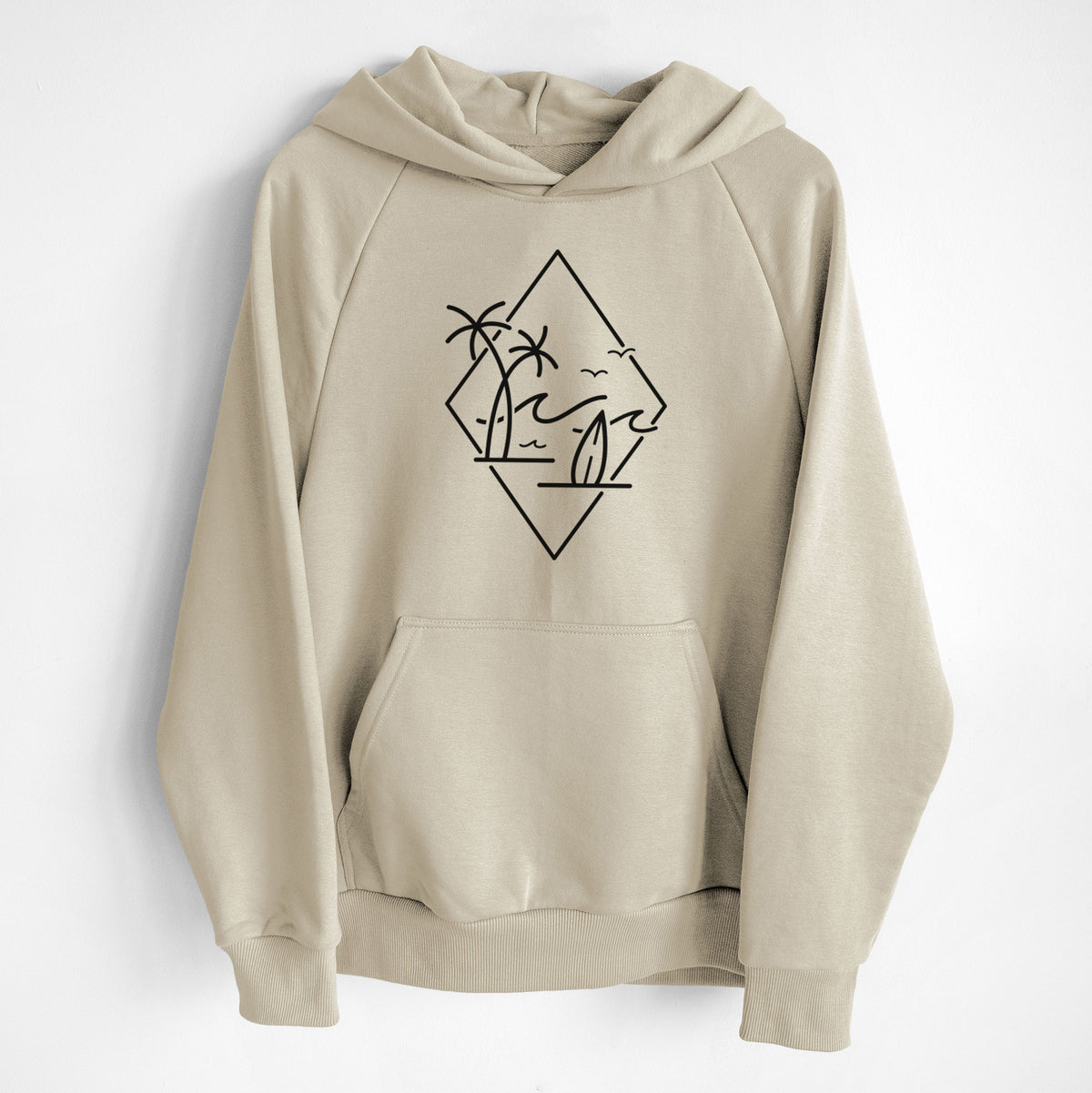 Summer Surf Diamond - UltraLuxe Heavyweight French Terry Hoodie