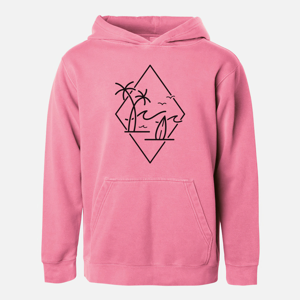 Summer Surf Diamond - Youth Pigment Dyed Hoodie