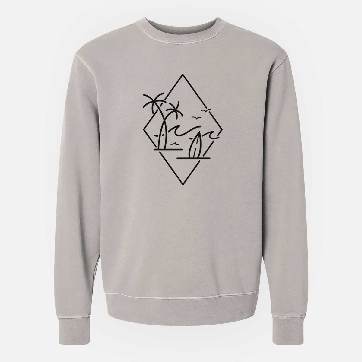 Summer Surf Diamond - Unisex Pigment Dyed Crew Sweatshirt