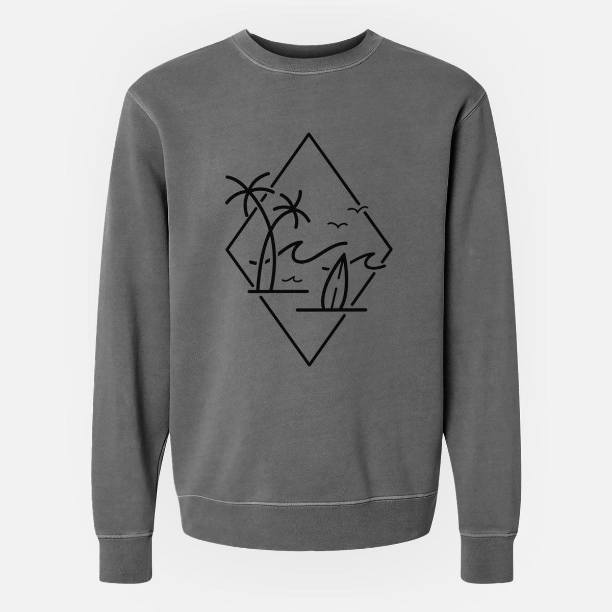 Summer Surf Diamond - Unisex Pigment Dyed Crew Sweatshirt