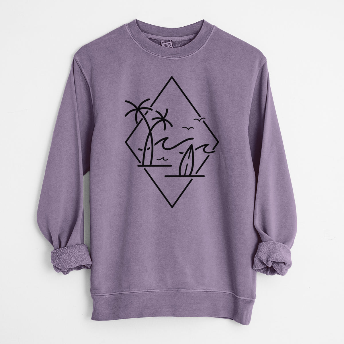 Summer Surf Diamond - Unisex Pigment Dyed Crew Sweatshirt