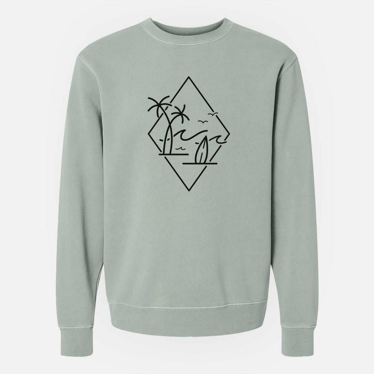 Summer Surf Diamond - Unisex Pigment Dyed Crew Sweatshirt