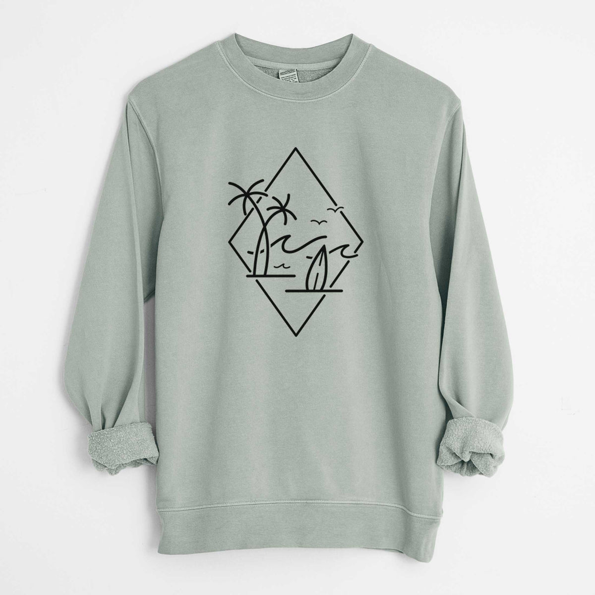 Summer Surf Diamond - Unisex Pigment Dyed Crew Sweatshirt