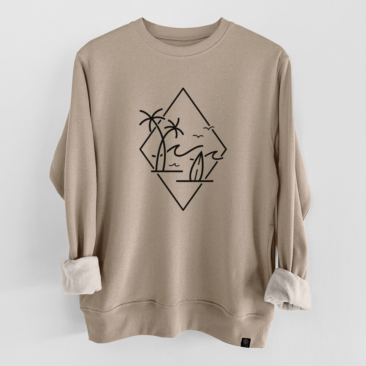 Summer Surf Diamond  - Unisex Reclaimed Crewneck Sweatshirt