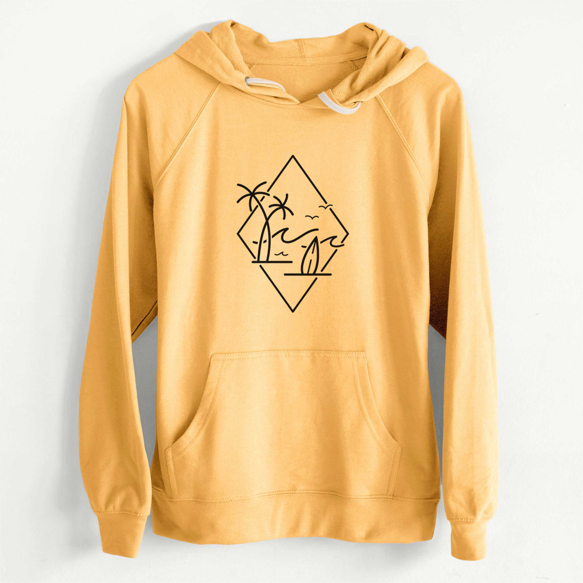 CLEARANCE - Summer Surf Diamond  - Unisex Slim Fit Loopback Terry Hoodie