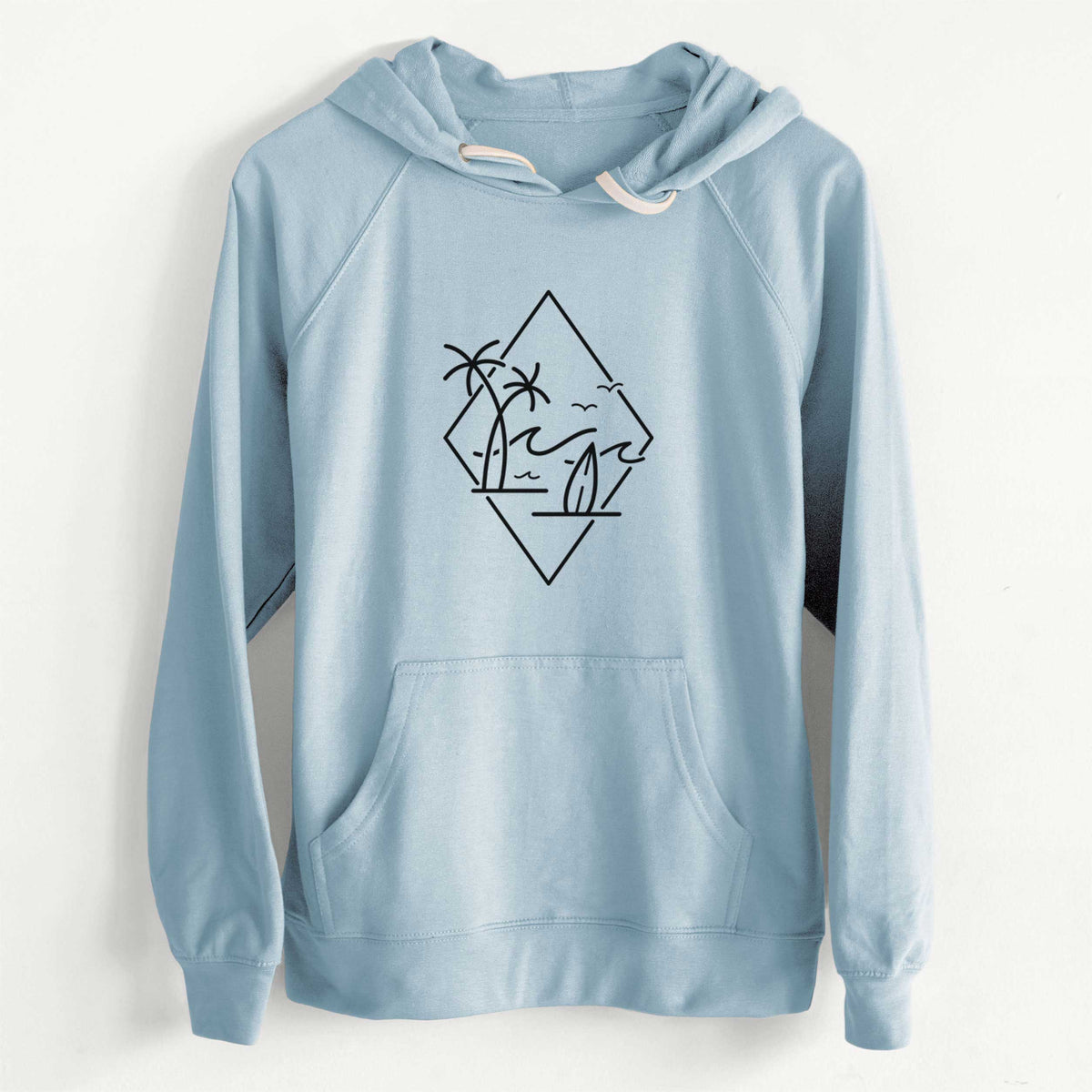 CLEARANCE - Summer Surf Diamond  - Unisex Slim Fit Loopback Terry Hoodie