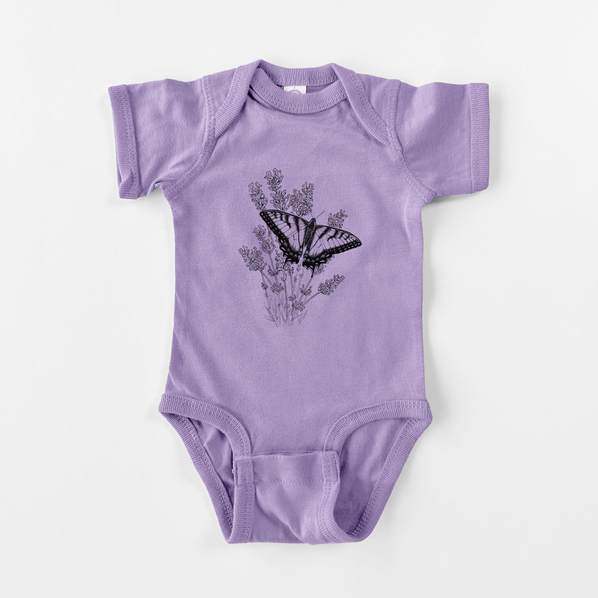 Eastern Tiger Swallowtail with Lavender - Baby Fine Jersey Bodysuit