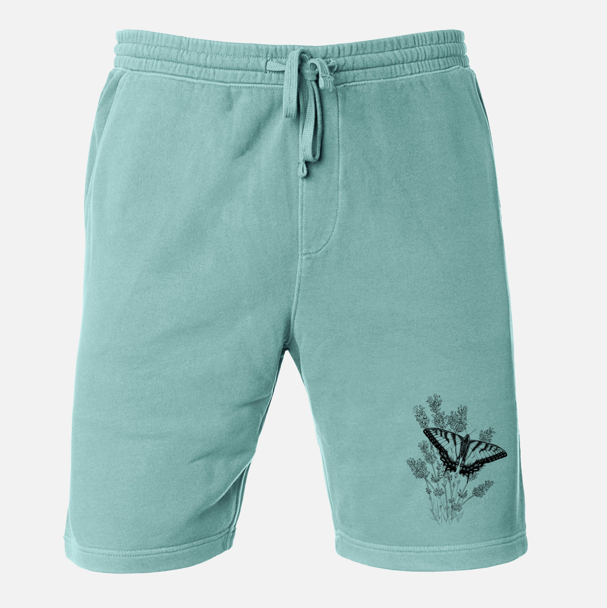 Eastern Tiger Swallowtail with Lavender - Unisex Pigment Dyed Shorts