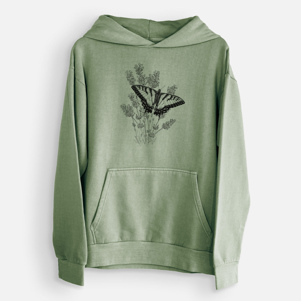 Eastern Tiger Swallowtail with Lavender  - Urban Heavyweight Hoodie