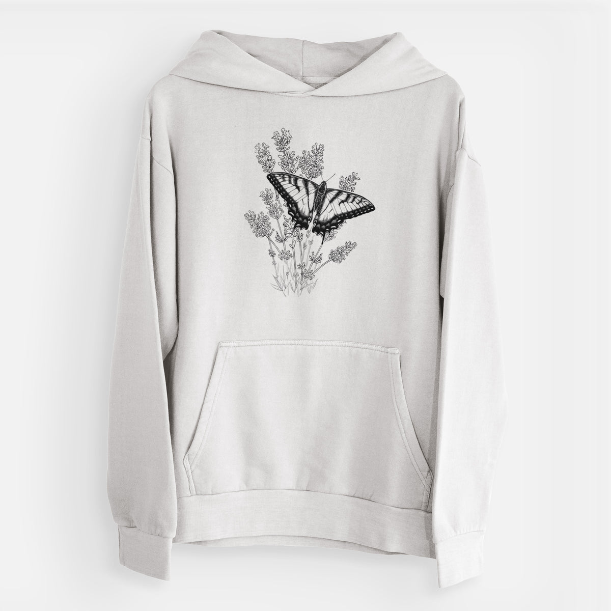 Eastern Tiger Swallowtail with Lavender  - Urban Heavyweight Hoodie