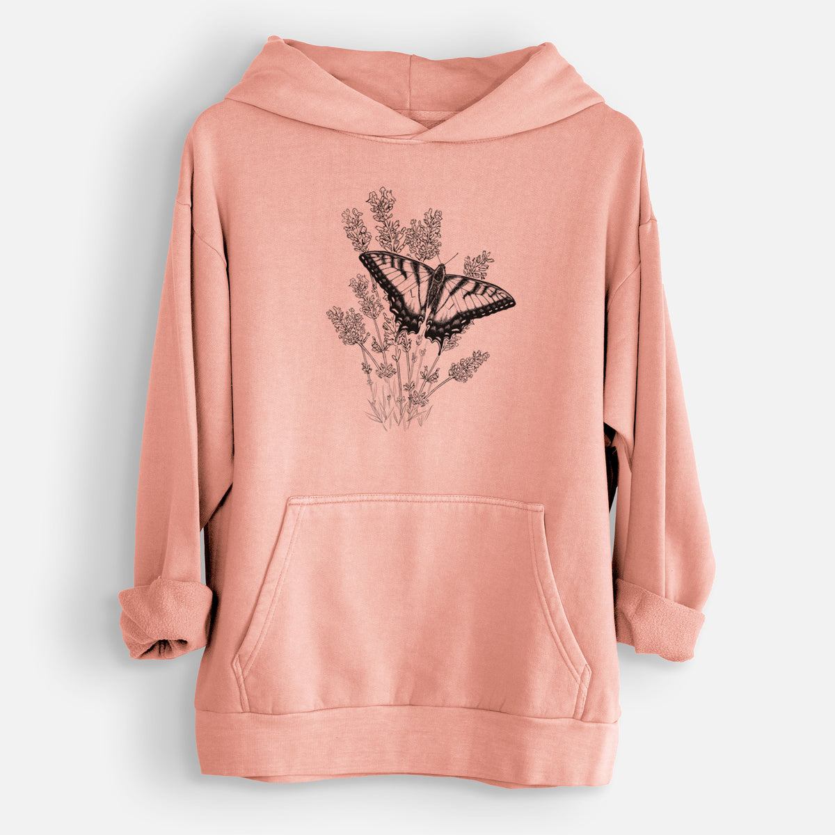 Eastern Tiger Swallowtail with Lavender  - Urban Heavyweight Hoodie