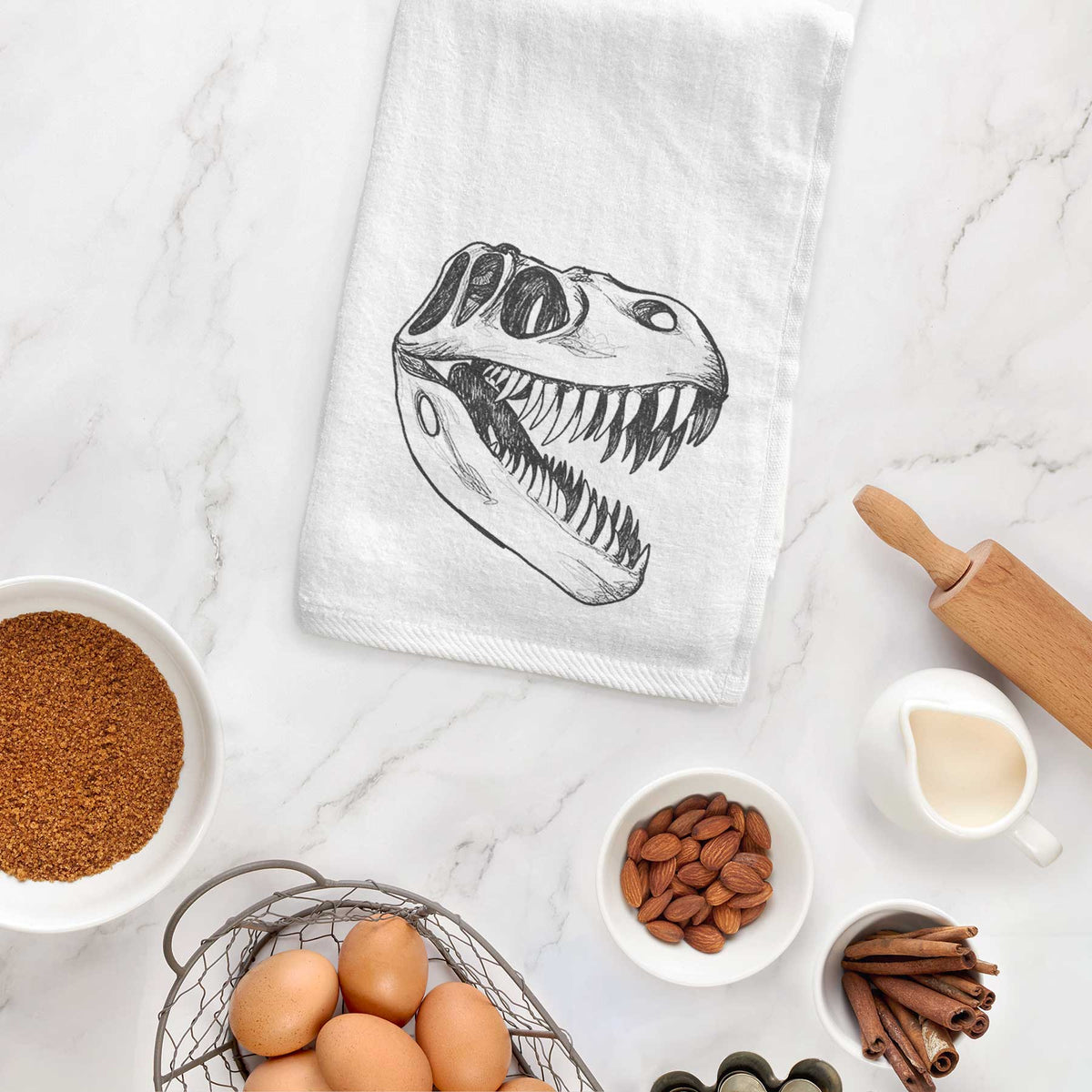 Tyrannosaurus Rex Skull Premium Decorative Hand Towel