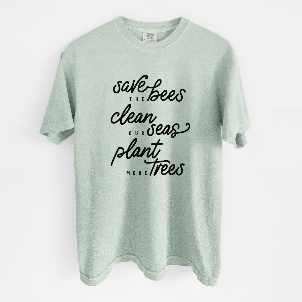 Bees Seas Trees - Typography - Unisex Comfort Colors Garment-Dyed Heavyweight T-shirt