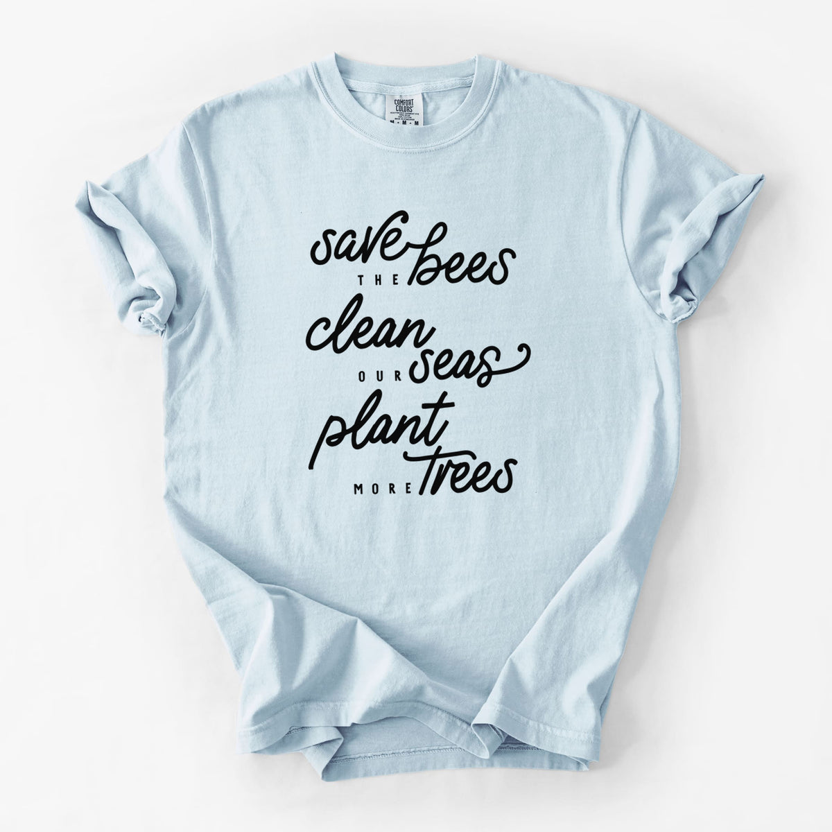 Bees Seas Trees - Typography - Unisex Comfort Colors Garment-Dyed Heavyweight T-shirt