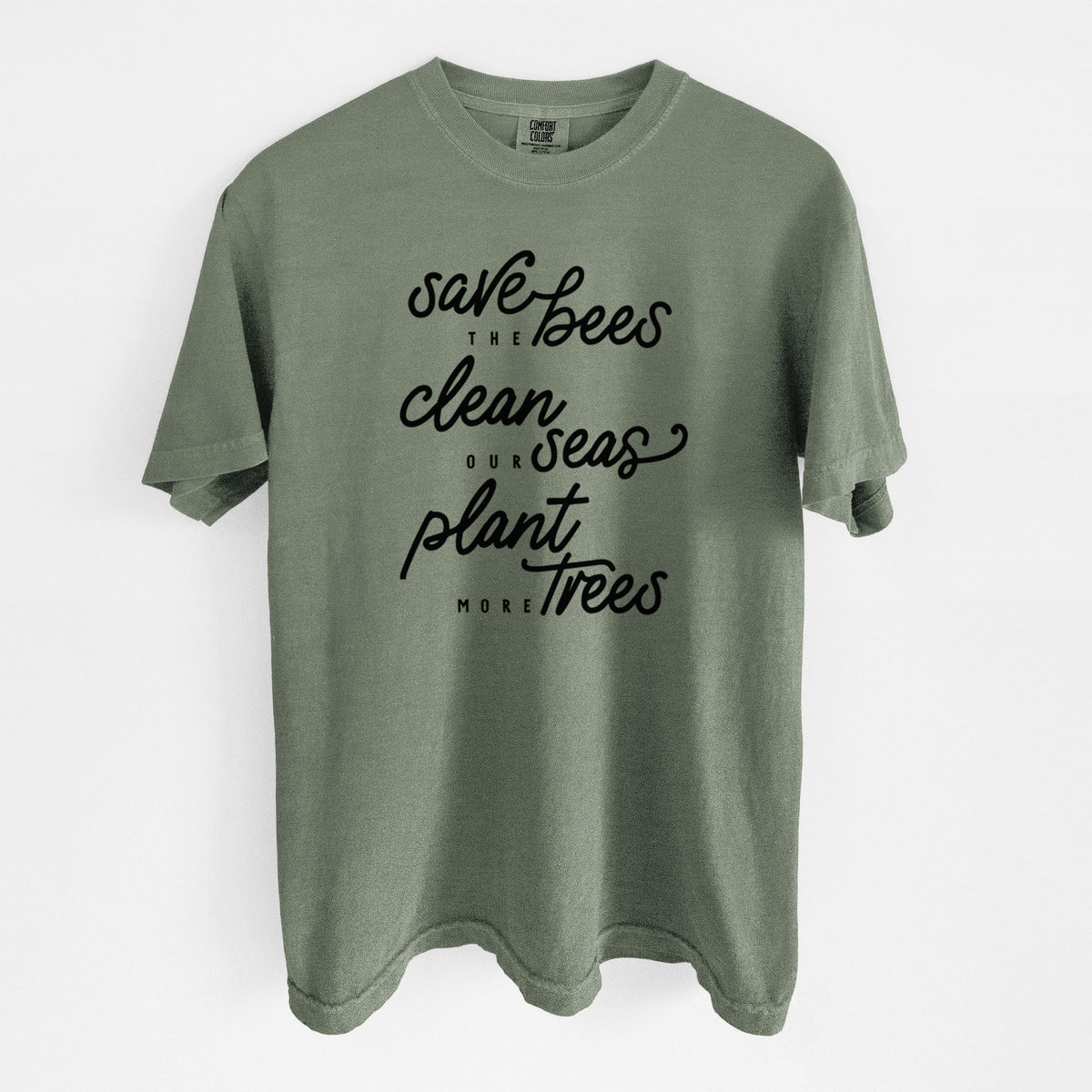 Bees Seas Trees - Typography - Unisex Comfort Colors Garment-Dyed Heavyweight T-shirt