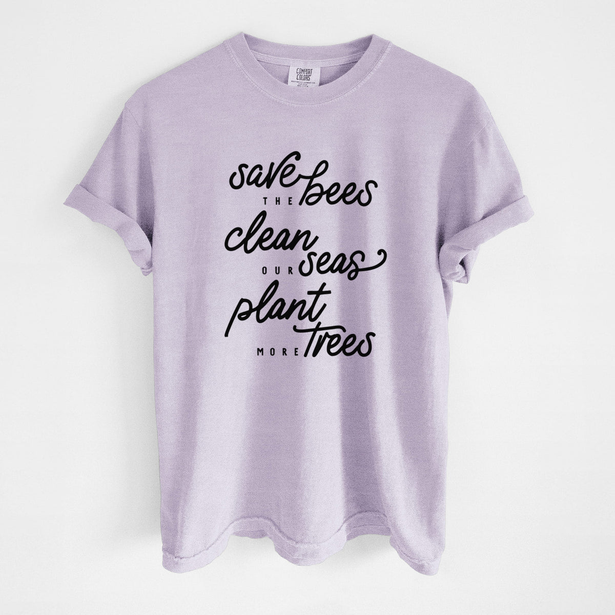 Bees Seas Trees - Typography - Unisex Comfort Colors Garment-Dyed Heavyweight T-shirt