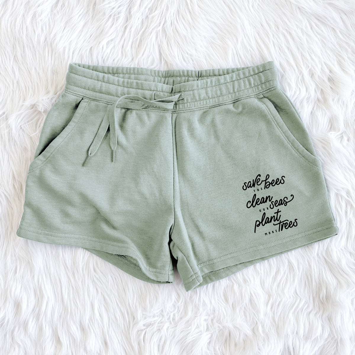 Bees Seas Trees - Typography - Women&#39;s Cali Wave Shorts