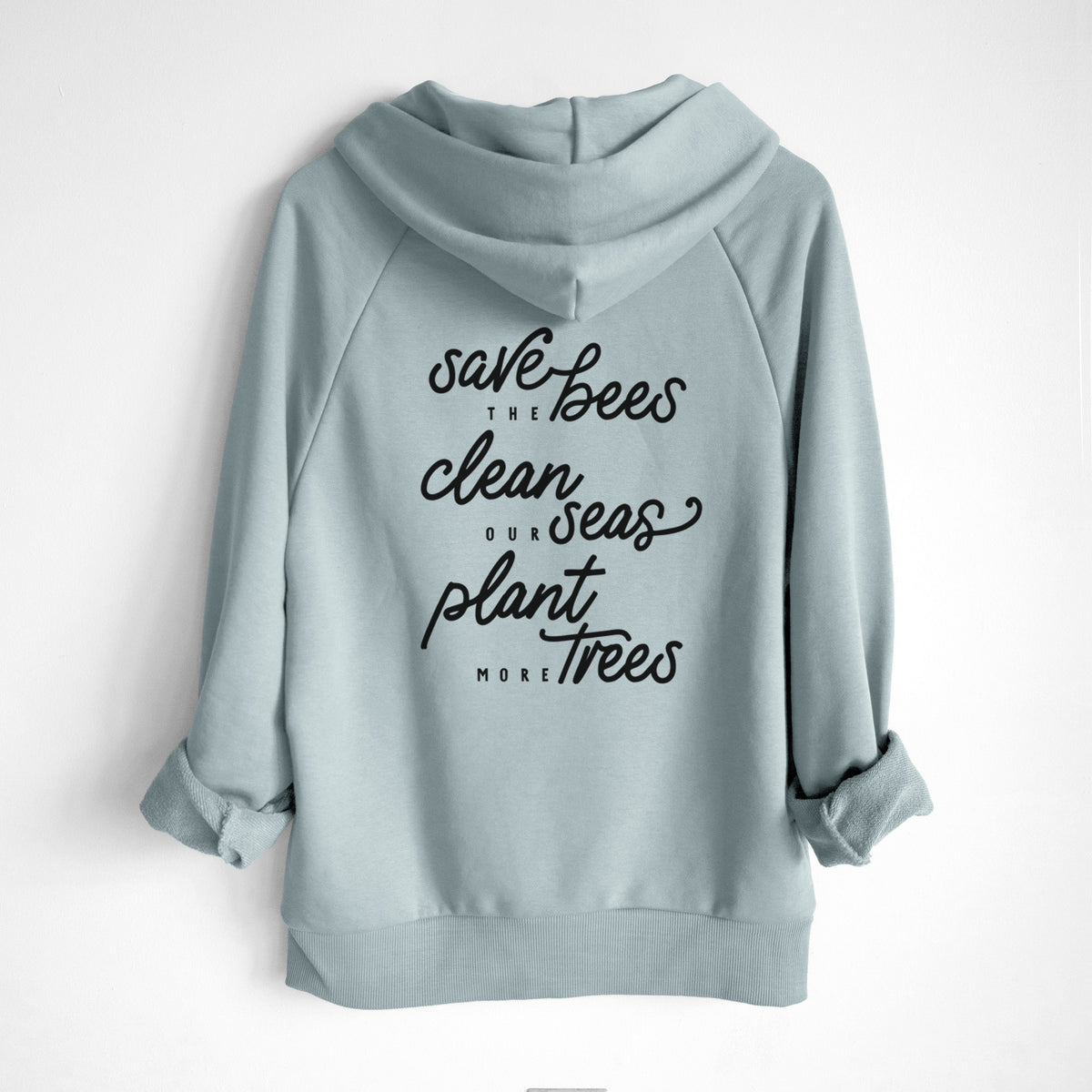 Bees Seas Trees - Typography - UltraLuxe Heavyweight French Terry Hoodie