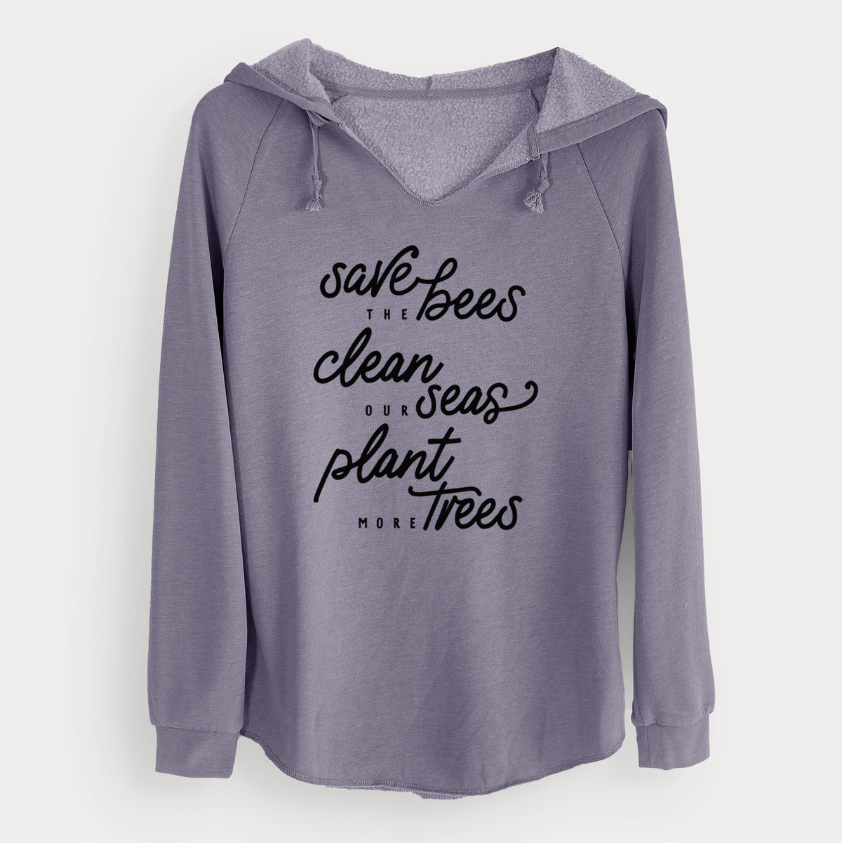Bees Seas Trees - Typography - Cali Wave Hooded Sweatshirt