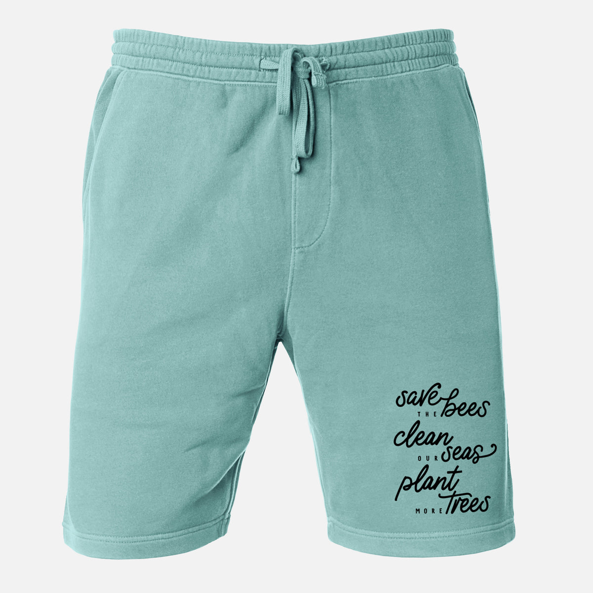 Bees Seas Trees - Typography - Unisex Pigment Dyed Shorts
