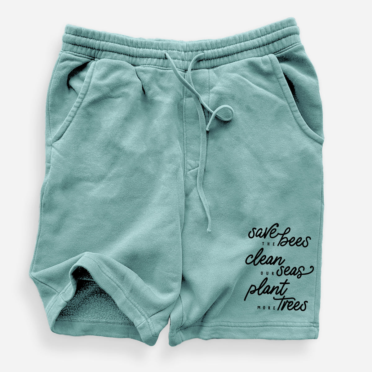 Bees Seas Trees - Typography - Unisex Pigment Dyed Shorts