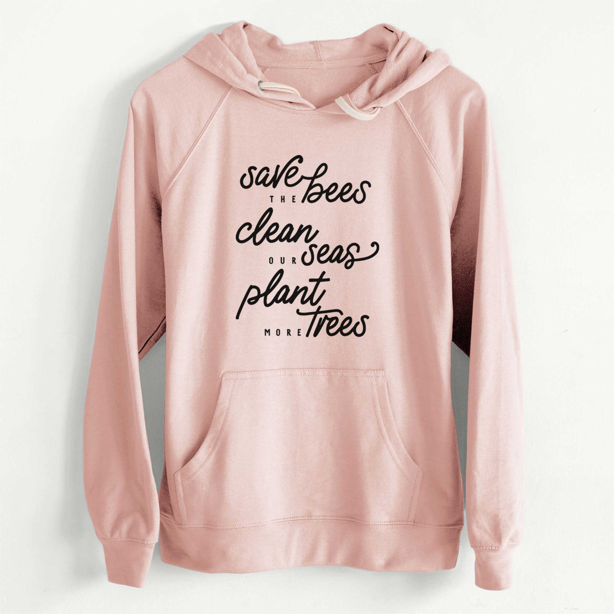 CLEARANCE - Bees Seas Trees - Typography  - Unisex Slim Fit Loopback Terry Hoodie