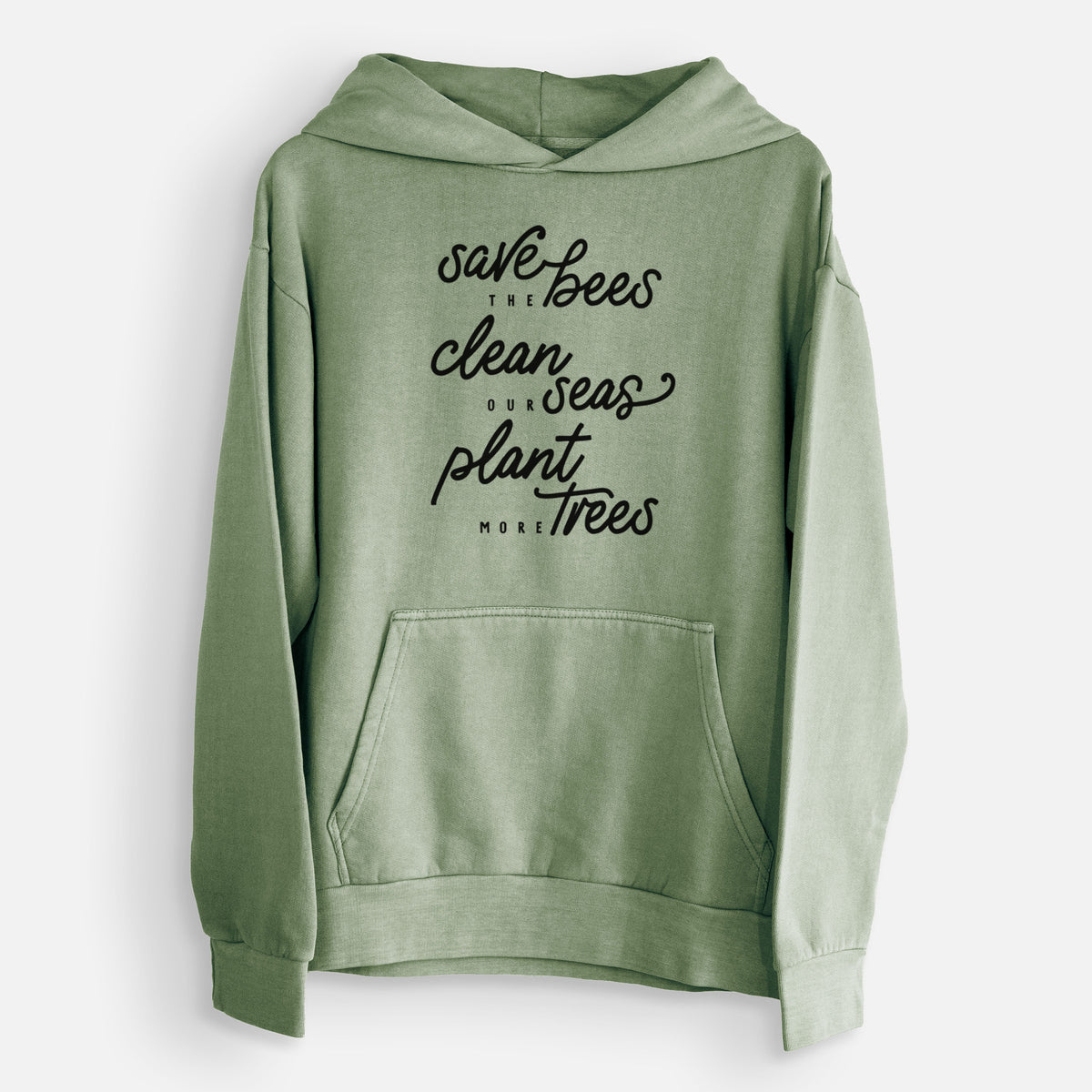 Bees Seas Trees - Typography  - Urban Heavyweight Hoodie