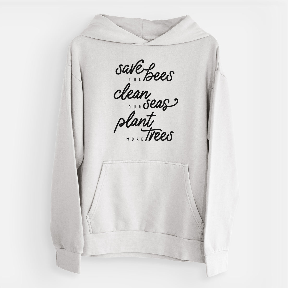 Bees Seas Trees - Typography  - Urban Heavyweight Hoodie