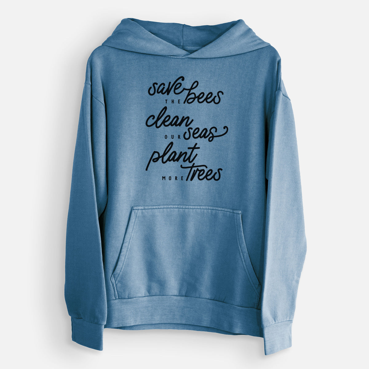 Bees Seas Trees - Typography  - Urban Heavyweight Hoodie