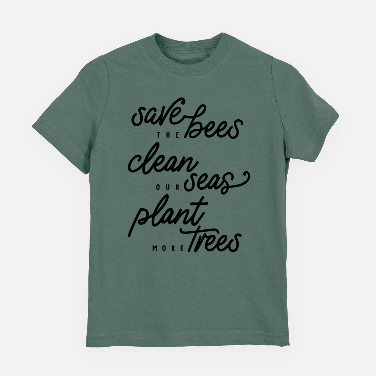 Bees Seas Trees - Typography - Youth Shirt