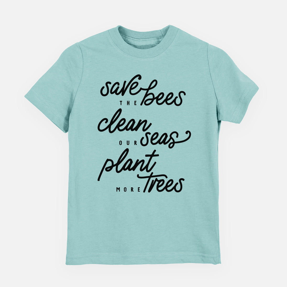 Bees Seas Trees - Typography - Youth Shirt